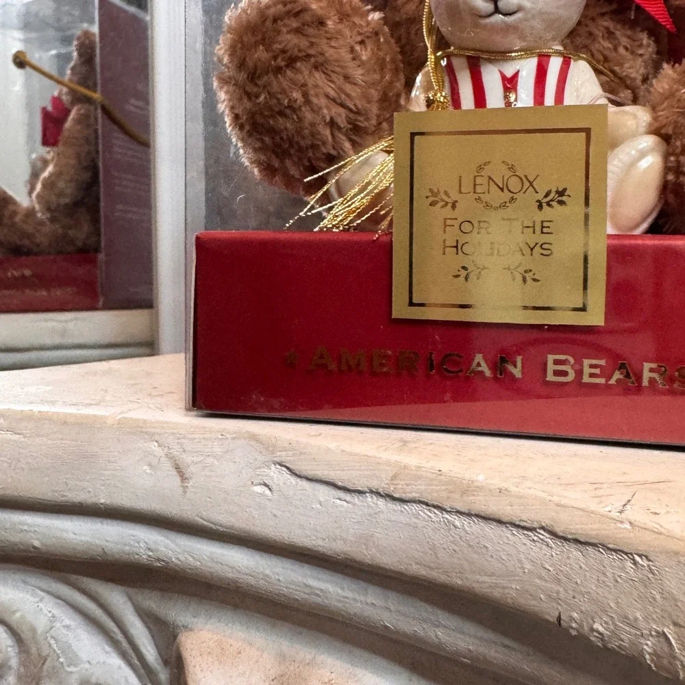 Lenox American Bears 100th Anniversary Holiday Teddy Bear Porcelain Ornament NIB